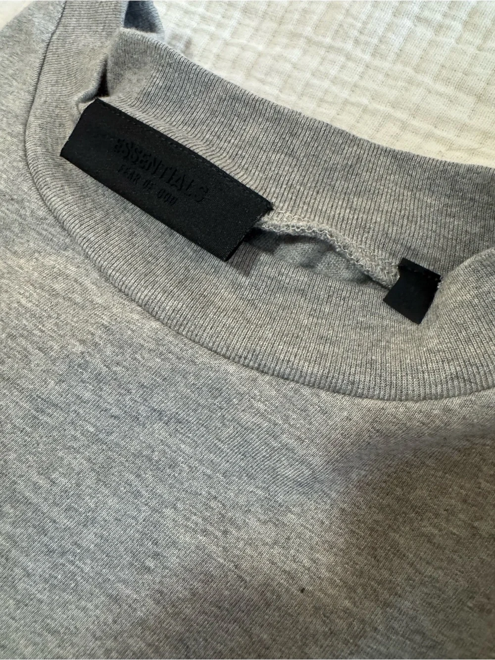 Essentials Grey Crewneck Tee with Black Neck Label - Picture 5 of 5